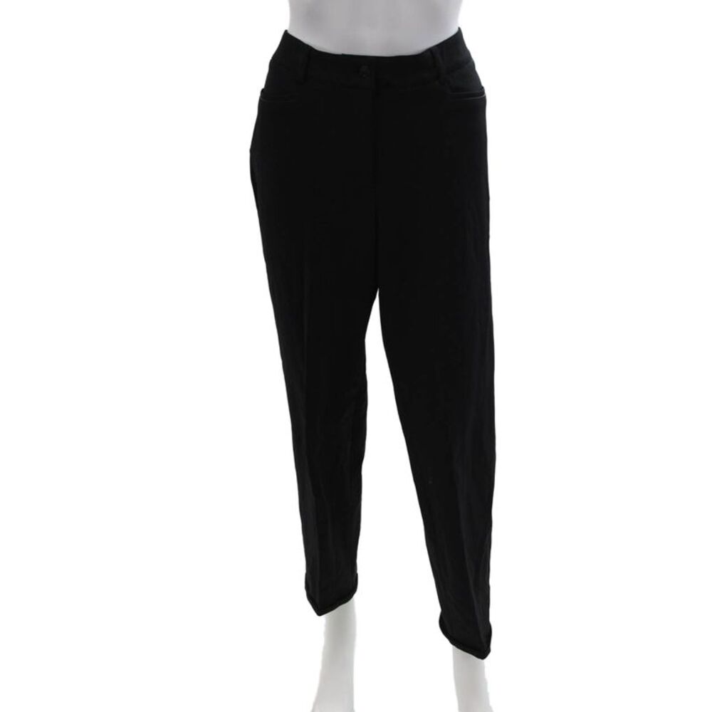 Cambio Womens Black Dress Pants Button Polyester Inseam 30 Size 32